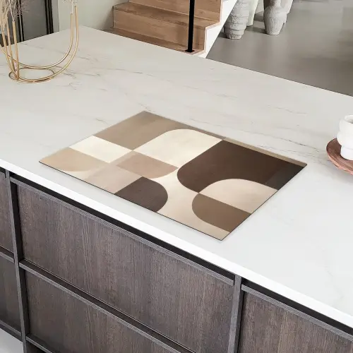 Geometrisch - Geweven structuur - Modern Inductie beschermer vinyl 3mm klein -sfeer8