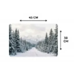 Weg - Sneeuw - Naaldbos - Winter - Avontuurlijk Placemat vinyl groot -specs