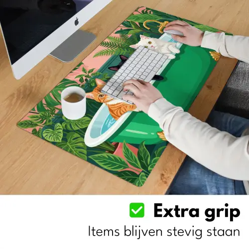 Badkamer - Kattenparade - Kleurrijk Muismat XXL klein -sfeer3