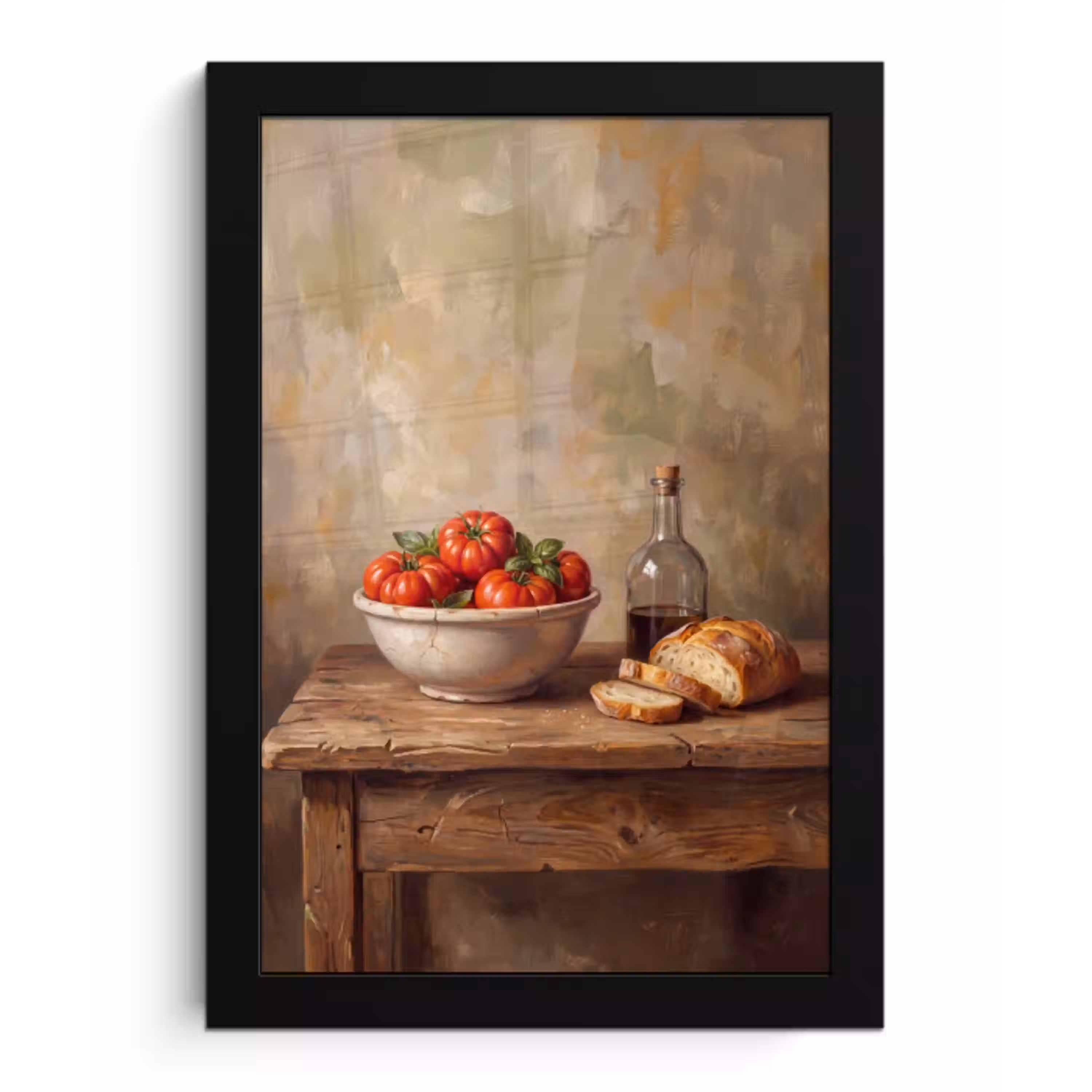 Tomaten - Kom - Eten fotolijst zwart zonder passe partout klein -3d