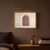 Houten - Deur - Lantaarn Light Box met batterij (Wandlamp) middel -sfeer4
