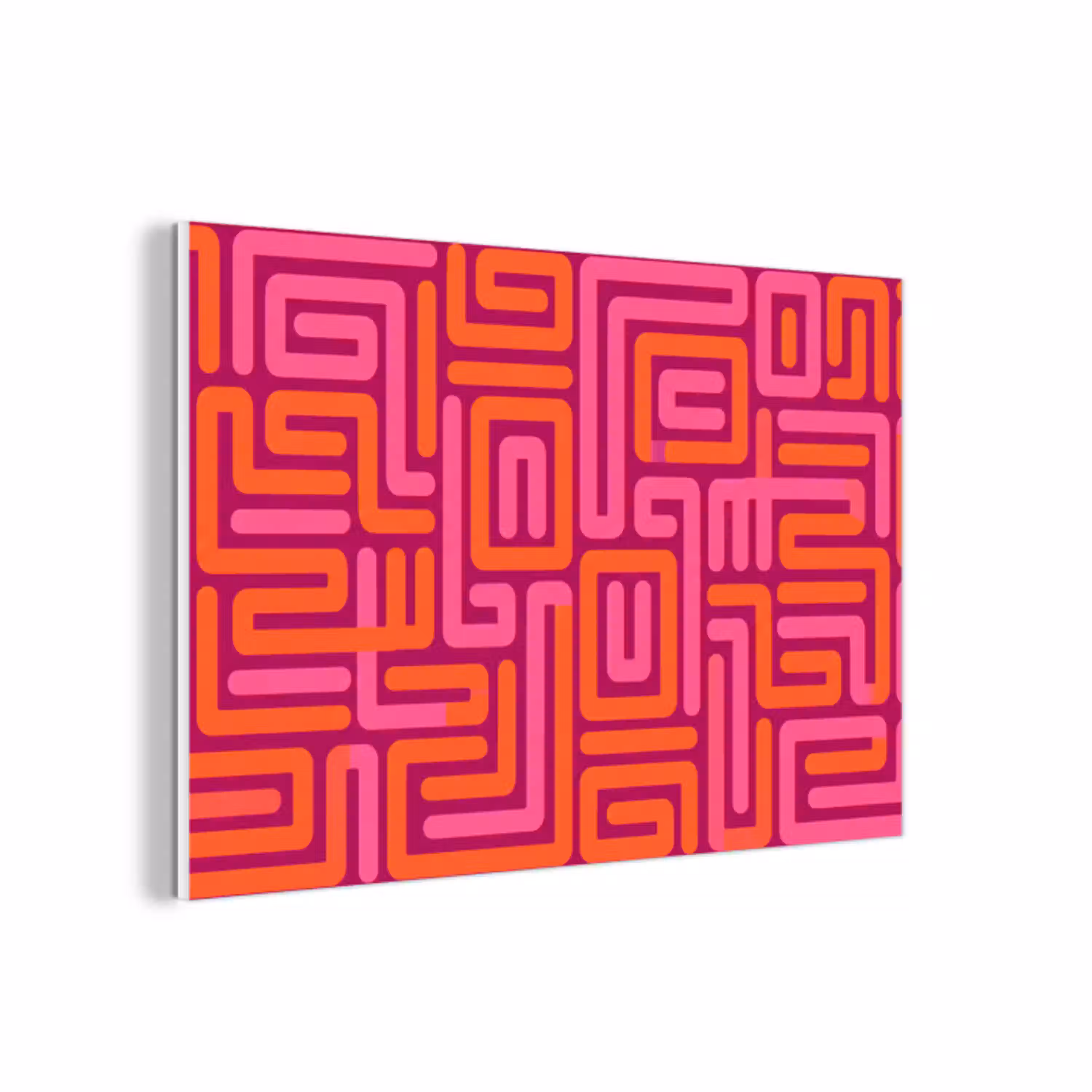 Abstract - Patroon - Lijnen - Roze - Oranje forex 5mm xxl -3d