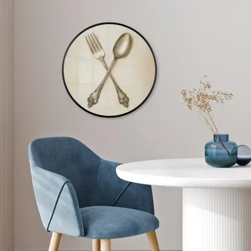 Beige - Vintage - Bestek Fotolijst rond zonder passe partout klein -sfeer2