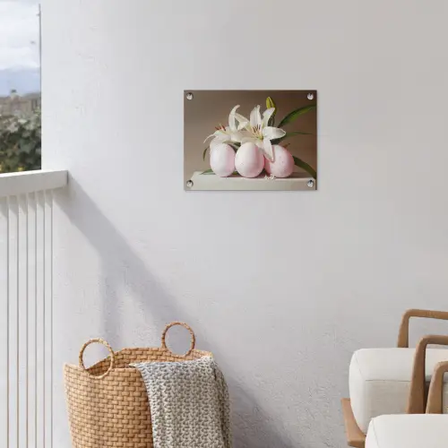 Lelies - Eieren - Pasen tuinposter los doek klein -sfeer8