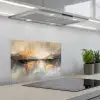 Abstract - Modern - Beige - Aesthetic - Goud keuken achterwand spatscherm klein -3d_schuin