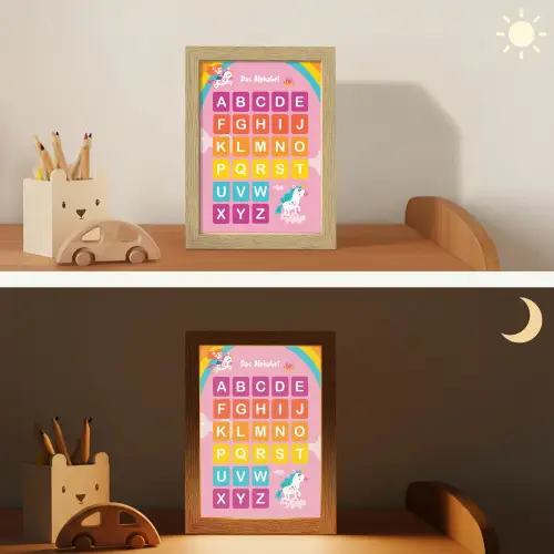 Educatief - Alfabet leren - Roze - Eenhoorn - Letters Light Box met kabel klein -sfeer3_kind