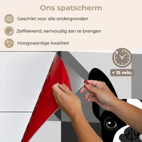 Buldog - Zwart - Abstract - Vlakken keuken achterwand spatscherm klein -spatscherm_NL