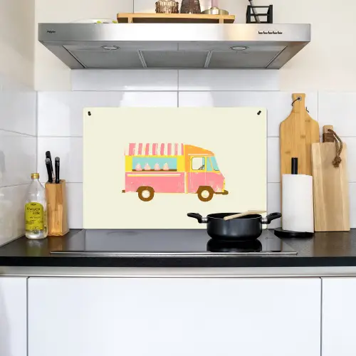 Ijskar - Retro - Softijsjes - Roze Inductie beschemer met haakjes klein -sfeer2