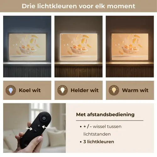 Peach - Eten - Taart - Oranje Light Box met batterij (Wandlamp) middel -USP_lichtkleurNL