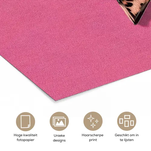 Ster - Luipaard - Print - Roze poster papier klein -closeup_NL