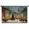 Kerstsfeer - Stadsplein - Kleurrijk Wandkleed katoen middel -zz3d