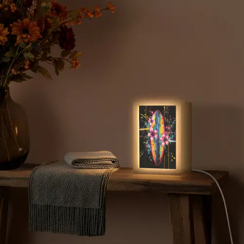 Graffiti - Sport - Surfen - Zomer Light Box met kabel (Tafellamp) klein -sfeer4