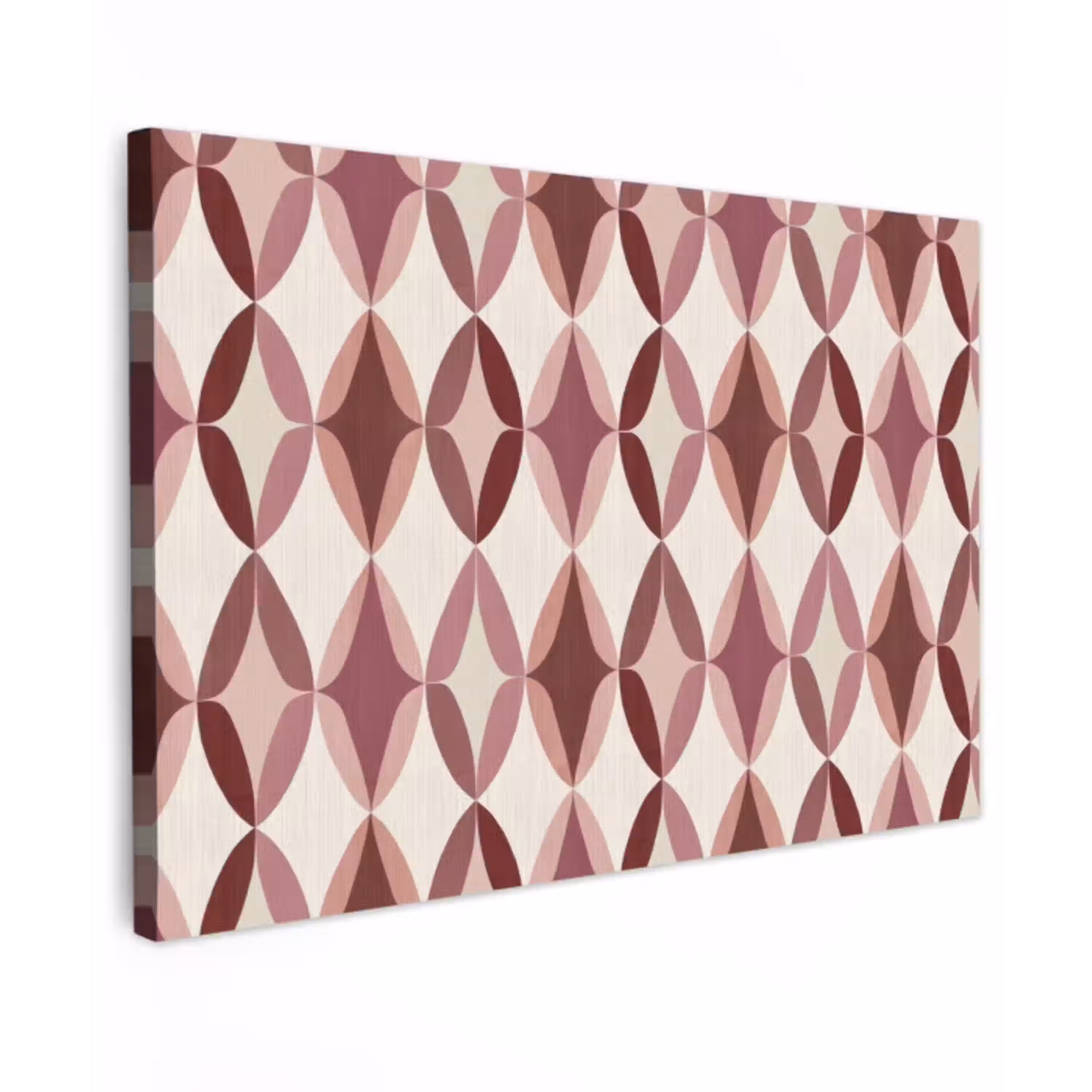 Ovaal - Textuur - Roze canvas 2cm klein 34 -z3d