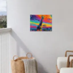 Giraffe - Savanna - Lucht - Gekleurd tuinposter los doek klein -sfeer8