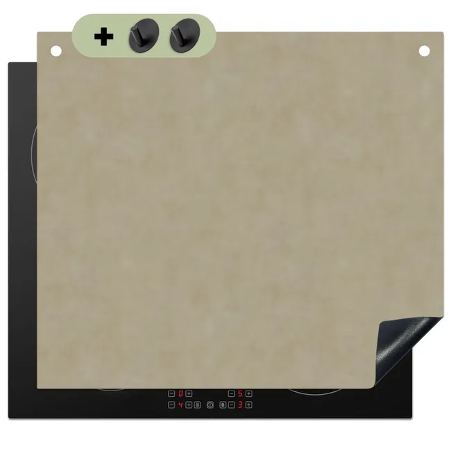 Induction Hob Cover & Splashback (2-in-1) - Taupe color - Clouded texture - Natural