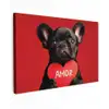 Amor - Hond  - Hartje - Rood Tuinposter op houten frame 2 cm dik klein -3d