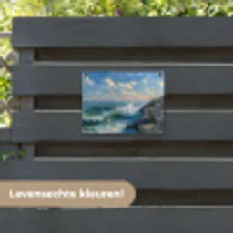 Zee - Golven - Rotsen - Meeuwen tuinposter los doek klein -sfeer3