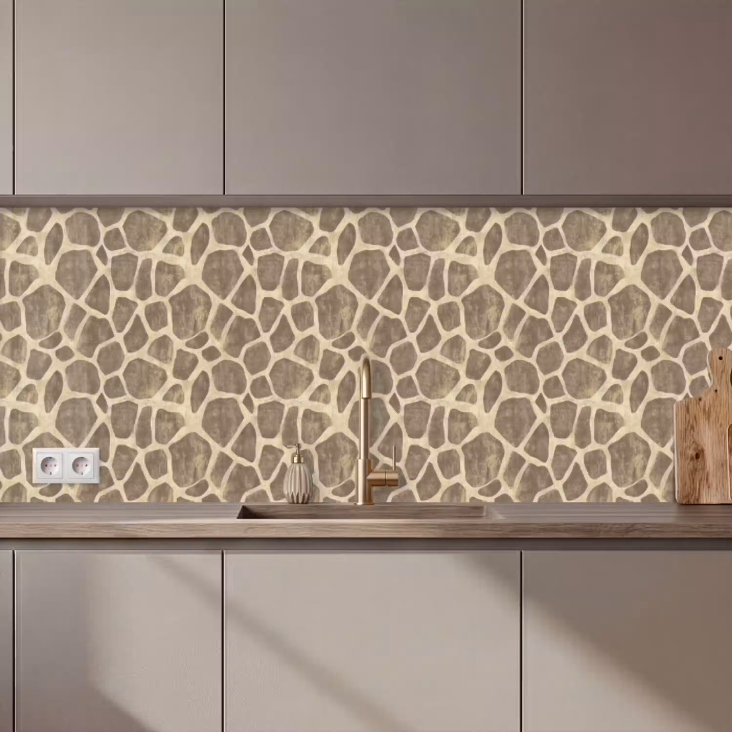 Giraf - Patroon - Beige - Bruin keuken achterwand 2 middel 871 zz_3dshopping