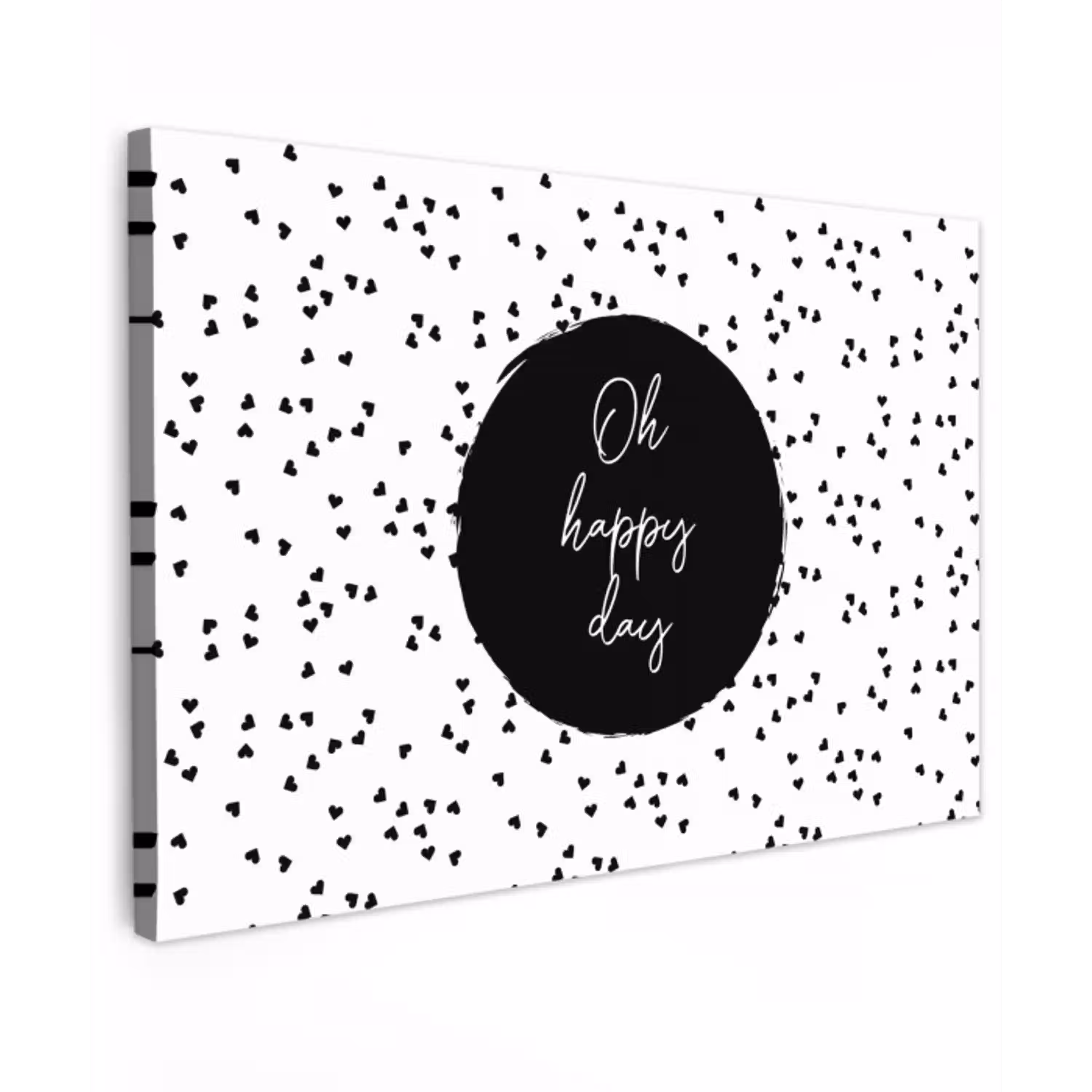 Quotes - Tekst - Oh happy day - Geluk Tuinposter op houten frame 2 cm dik klein -3d