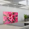 Bloemen - Verf - Roze keuken achterwand spatscherm klein -3d_schuin