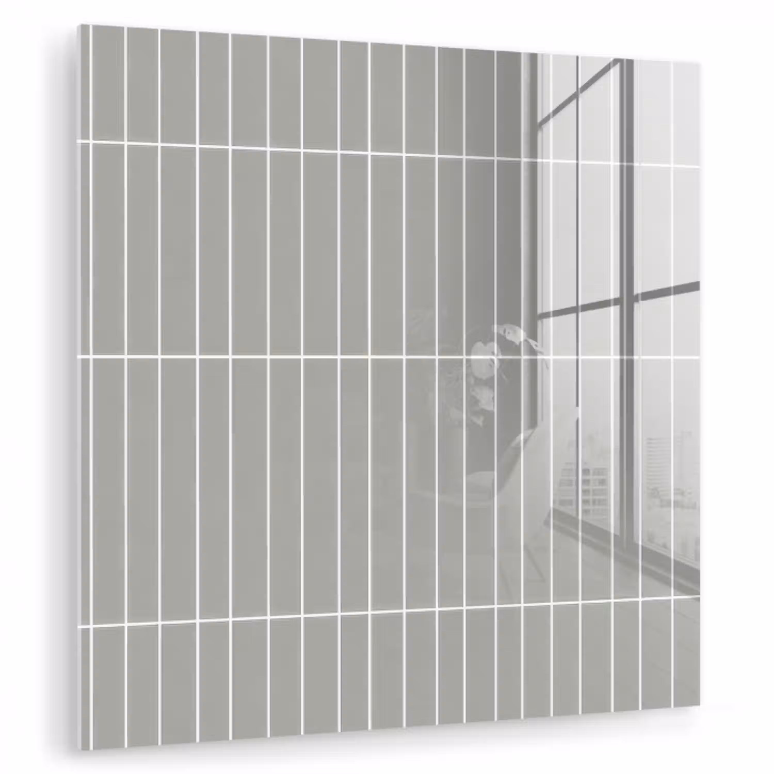 Wandtegel - Verticaal - Lichtgrijs plexiglas 5mm klein 11 -zzzproduct_nieuw