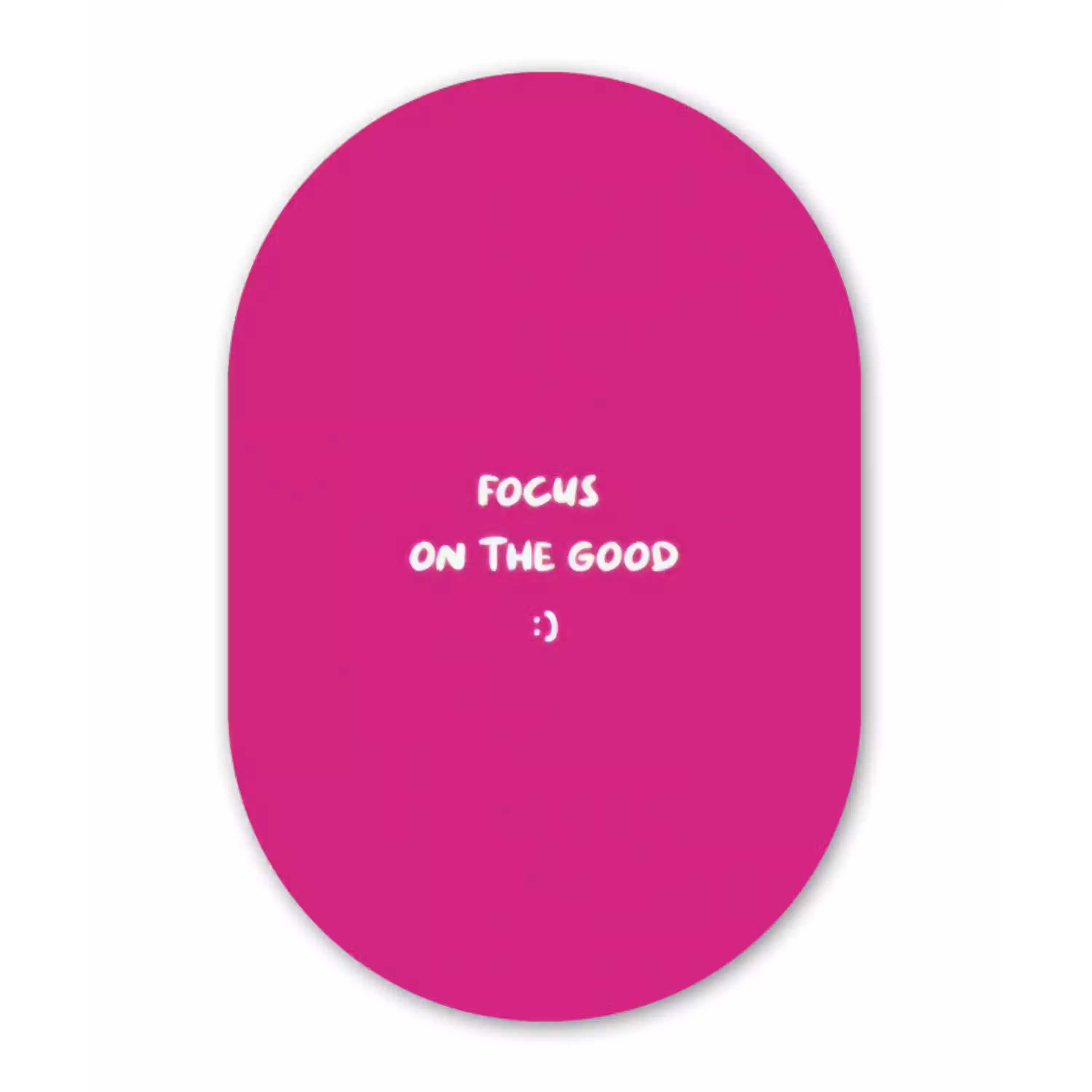 Focus - Smiley - Roze Wandcirkel Ovaal Glas middel -3d