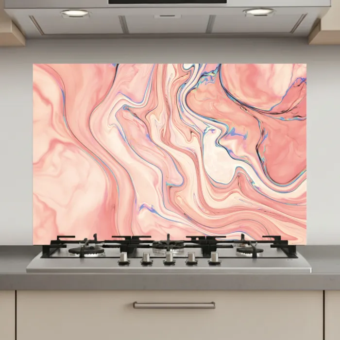 Marmer - Pastel - Roze - Blauw - Marmerlook - Abstract keuken achterwand spatscherm klein -3d_website