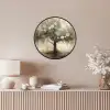 Beige - Abstract - Boom - Goud Fotolijst rond zonder passe partout klein -sfeer3