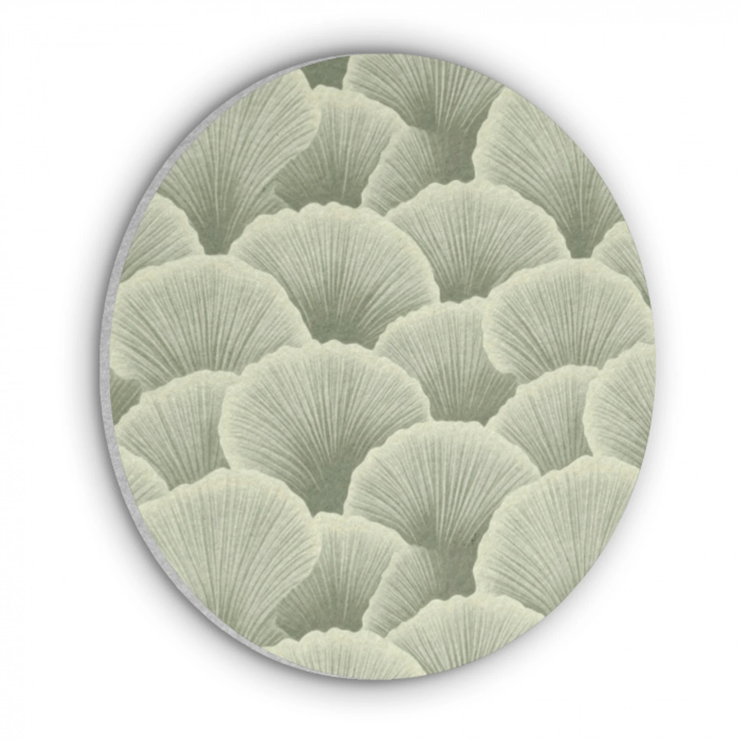 Waaier - Blad - Groen Akoestische PET Vilt - Rond klein 838 -3d