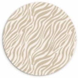 Zebra - Patroon - Beige Wandcirkel kunststof plaat 5mm dik klein 188 -3d
