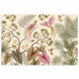 Vogels - Tropisch - Botanisch - Roze poster papier klein -3d