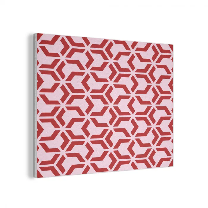 Roze - Rood - Geometrisch - Patroon PET vilt klein 837 -3d