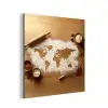 Hout - Wereldkaart - Bakken - Keuken aluminium wit klein -3d
