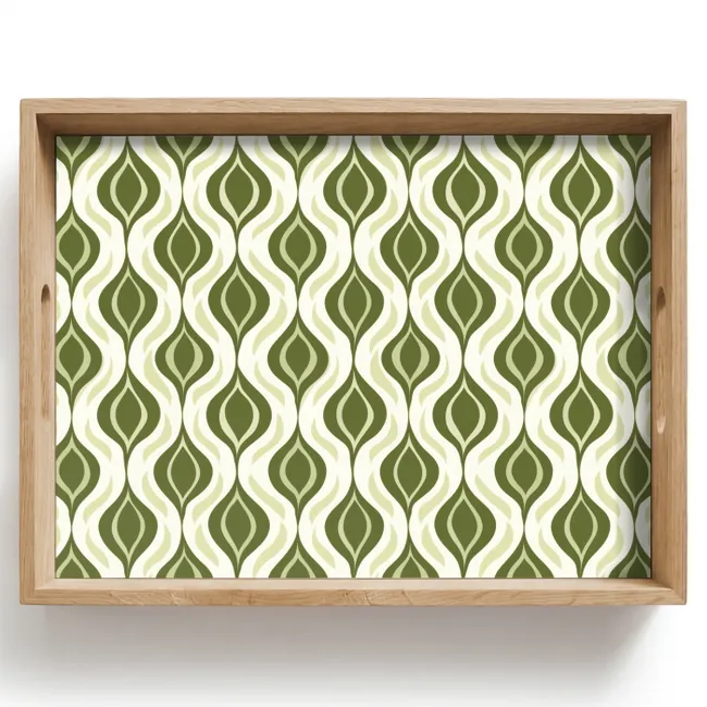Tablett - Muster - Retro - Grün