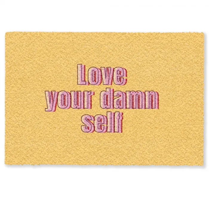 Love yourself - Roze - Geel Deurmat klein -zkaufland3d