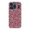 Zebra - Motief - Bordeaux - Rood Telefoonhoesje iPhone 17 Pro klein 878 -3d