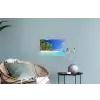 Strand - Zee - Palmboom - Zon - Zomer Muursticker klein -plant