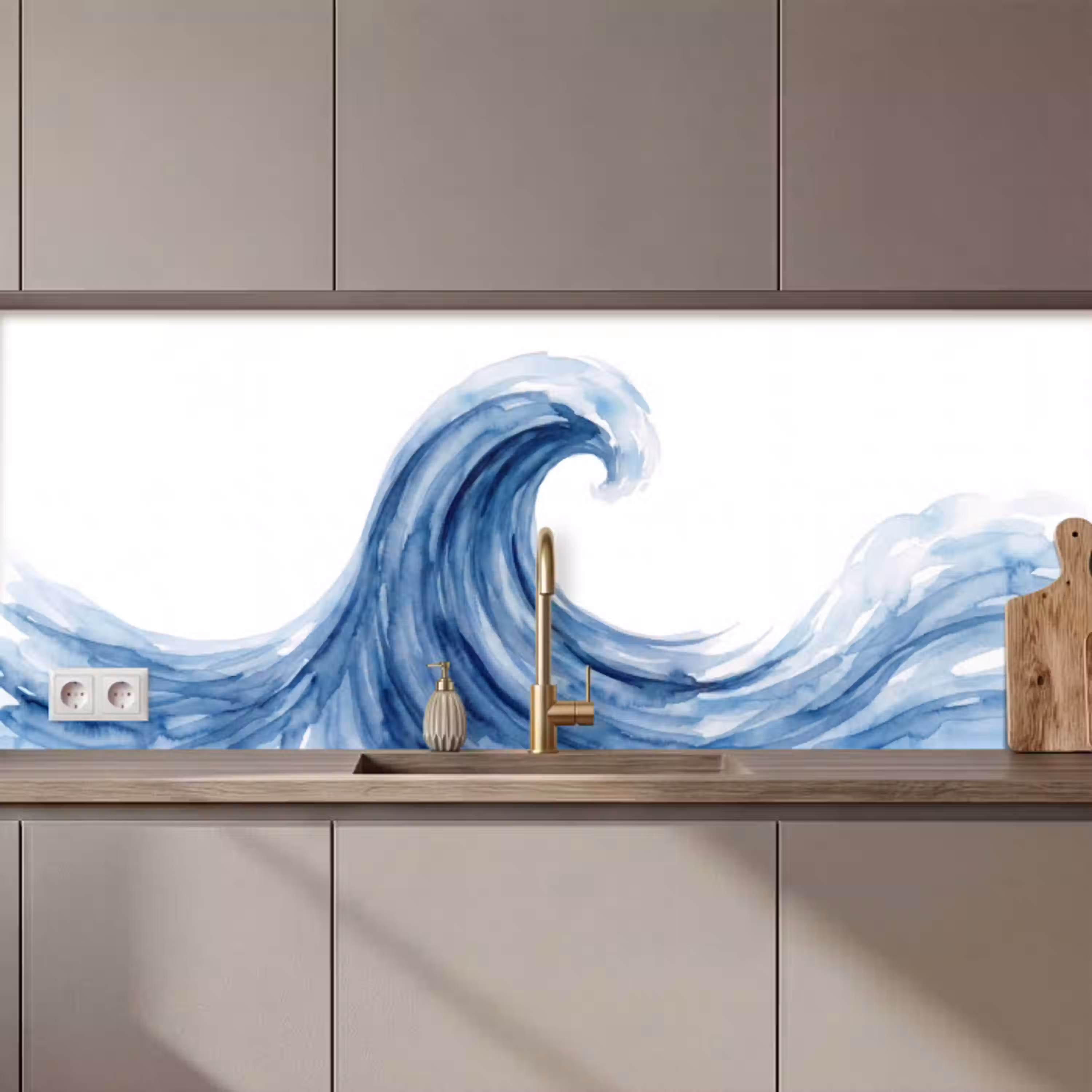 Water - Beweging - Natuur - Modern - Blauw keuken achterwand 2 middel zz_3dshopping