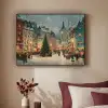 Kerstsfeer - Stadsplein - Kleurrijk Textielframe zwart klein -sfeer1