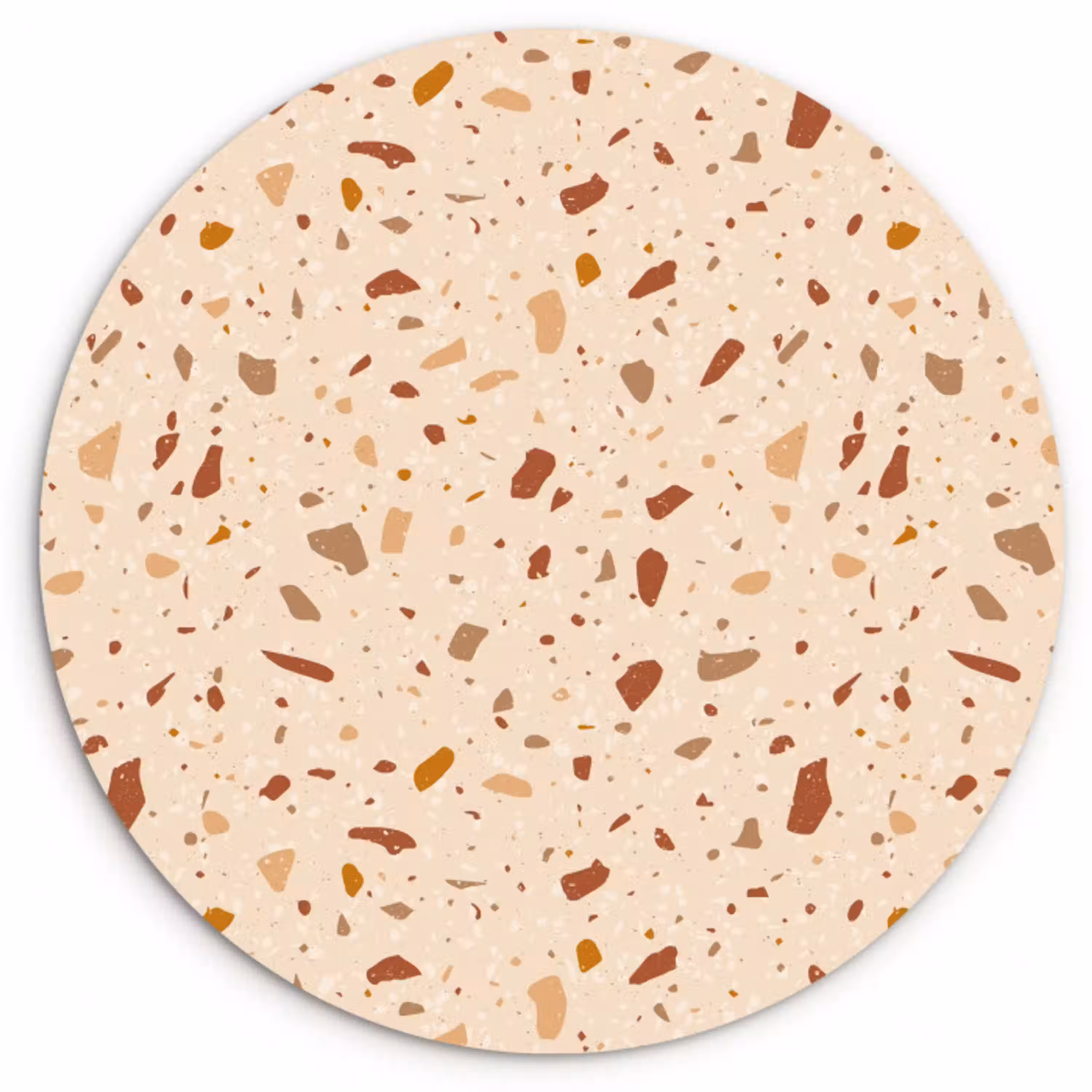Terrazzo -  Patroon - Kleurrijk - Steen Wandcirkel kunststof plaat 5mm dik klein 188 -3d