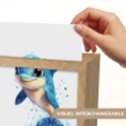 Dolfijn - Blauw - Water - Druppels Light Box met kabel (Kinderlampje) klein -USP_websiteprintFR