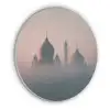 Moskee - Minaretten - mist - Islamitisch Akoestische PET Vilt - Rond klein -3d