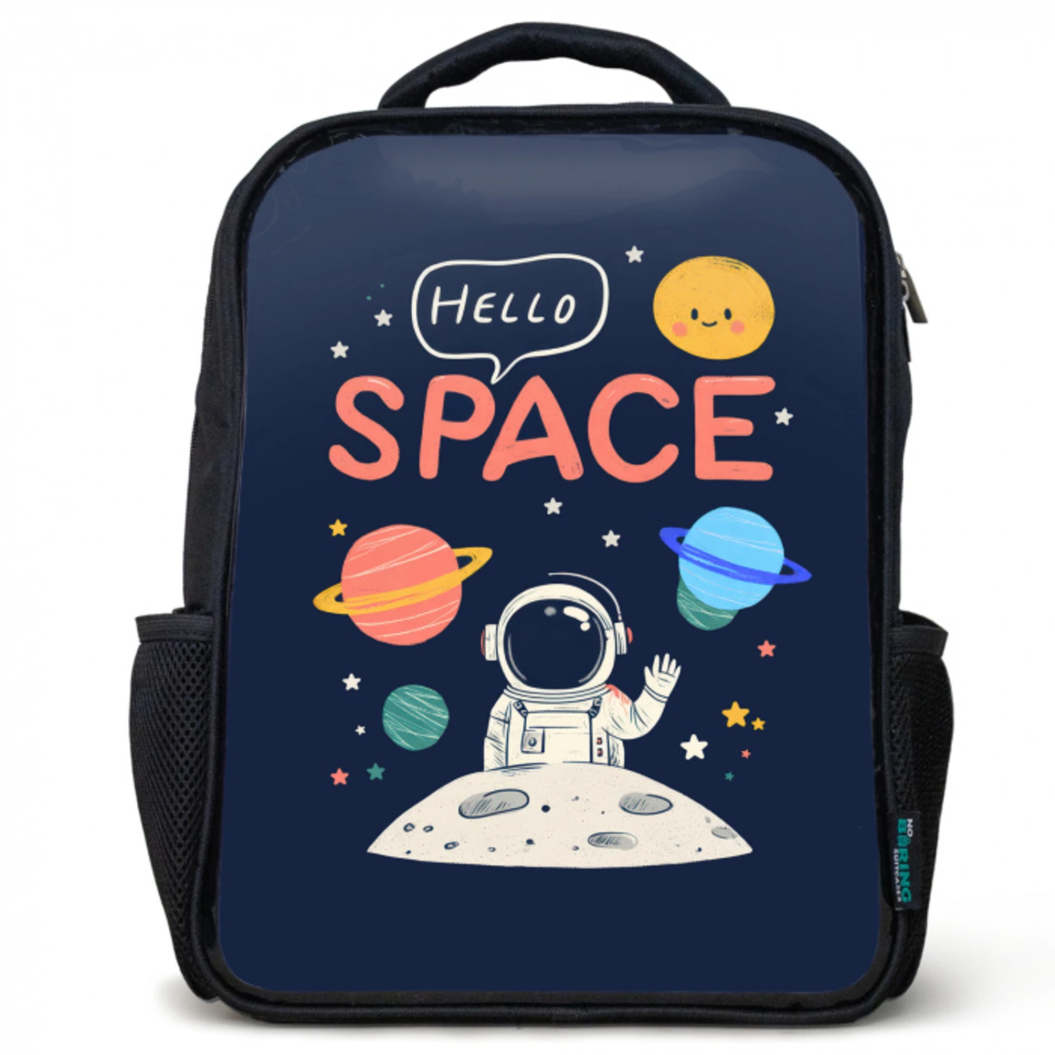 Astronaut - Ruimte - Planeten Rugzak - Zwart middel -3d