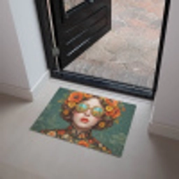 Portret - Vrouw - Kleurrijk - Expressief Deurmat klein -sfeer5