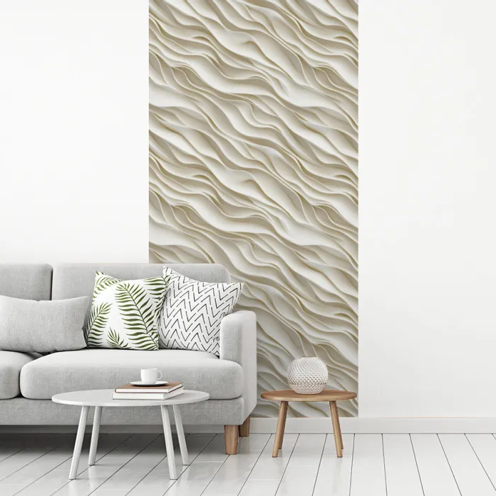 Golven - Wit - Minimalistisch fotobehang vinyl groot 64 -woonkamer