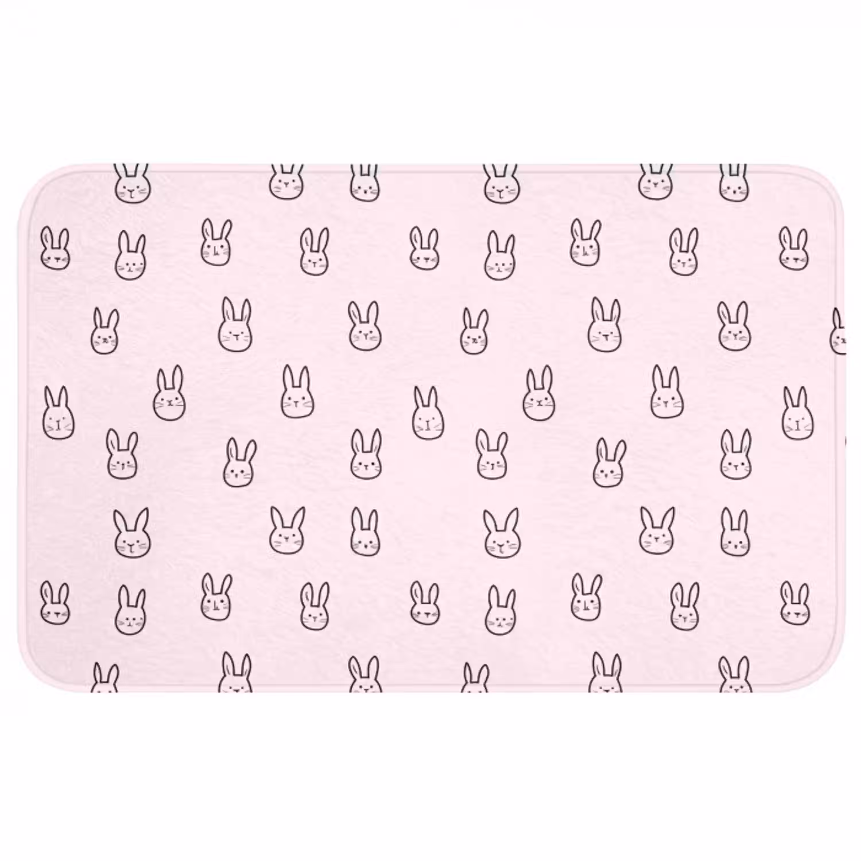 Konijnen - Minimalistisch - Roze Badmat middel 997 -3d
