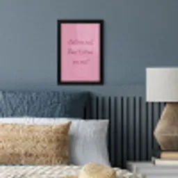Eat me out don't stress me out - Roze - Handgeschreven fotolijst zwart zonder passe partout klein -sfeer3