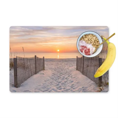 Zonsondergang - Strand - Zand Placemat vinyl groot -zzzproduct_Kitchenyeah-website