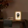 Abstract ontwerp - Zwarte cirkel - Verfvlekken Light Box met kabel (Tafellamp) klein -sfeer4
