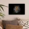 Tijger - Wilde dieren - Portret - Zwart - Dieren canvas 2cm klein -sfeer1